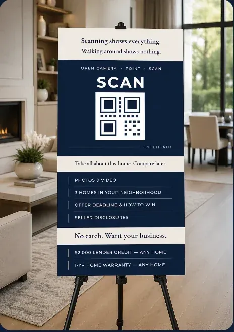 INTENTah open-house scan display inside a home
