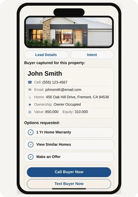 Mobile buyer profile and follow-up options